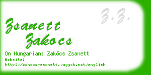 zsanett zakocs business card